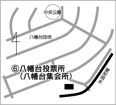 八幡台投票所の地図