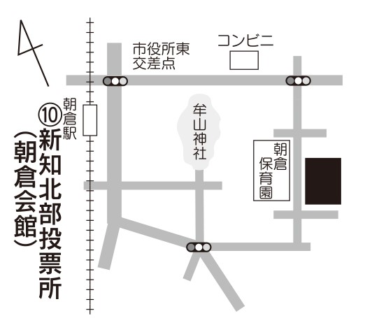新知北部投票所の地図
