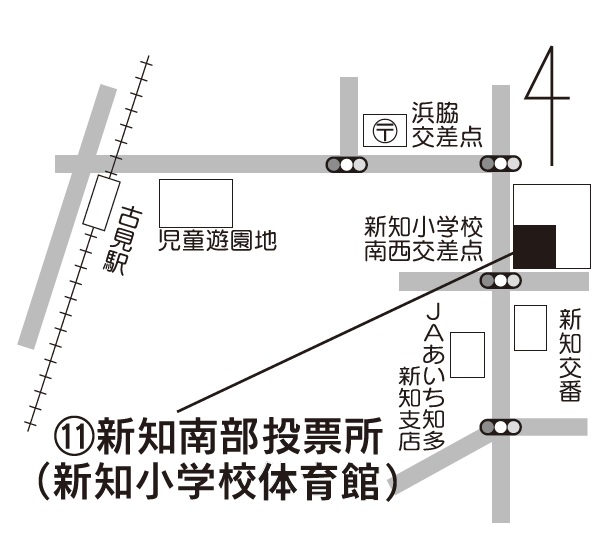 新知南部投票所の地図