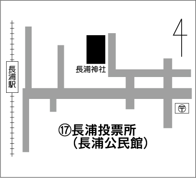 長浦投票所の地図