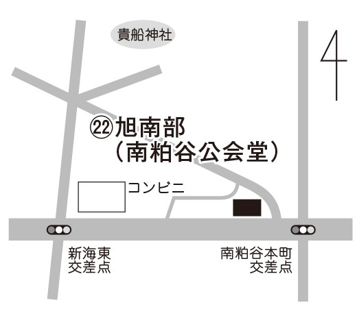 旭南部投票所の地図