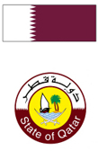上：カタール国旗　下：カタール国章