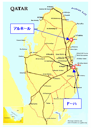 カタール国の地図