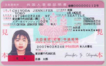 外国人登録証明書