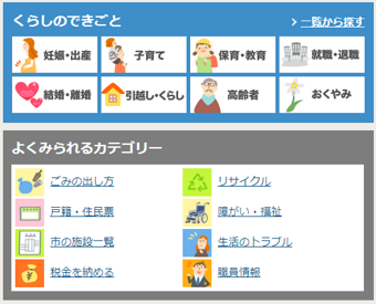 くらしのできごとよくあるカテゴリー