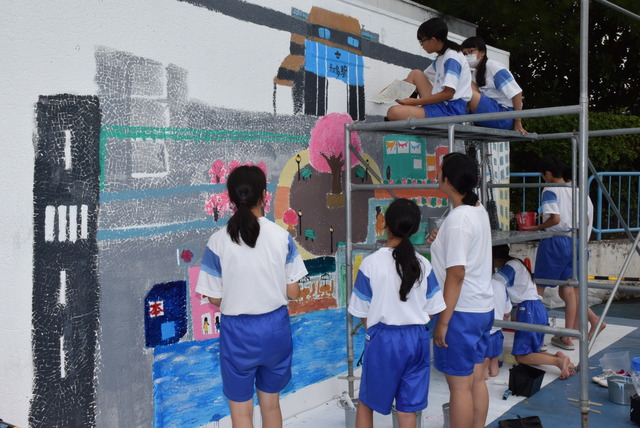 壁画制作の様子