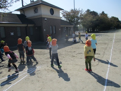 どっぢびーをしている年長児