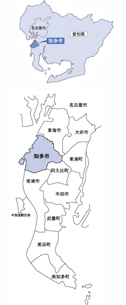 知多市の位置 知多市周辺