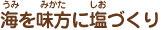 海を味方に塩づくり